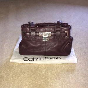 Calvin Klein Wine Colored Handbag
